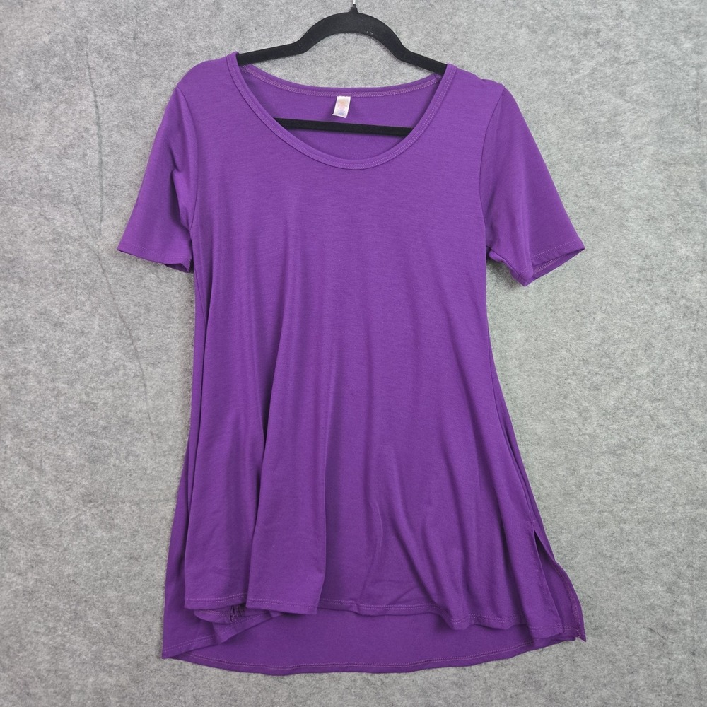 LuLaRoe Womens Purple Round Neck Short Sleeve Pullover T-Shirt Size XXS